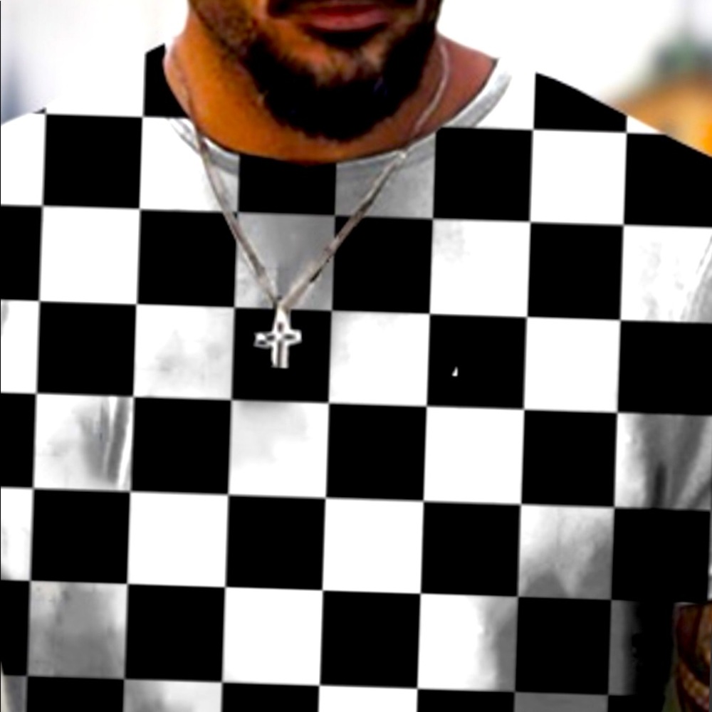 NEW MEN’s Checkerboard T Shirt